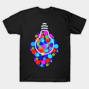 Colorful Light Bulb with Vibrant Baubles T-Shirt